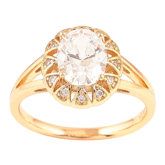 Кольцо Xuping Позолота 18K Цветок с фианитом фото №1