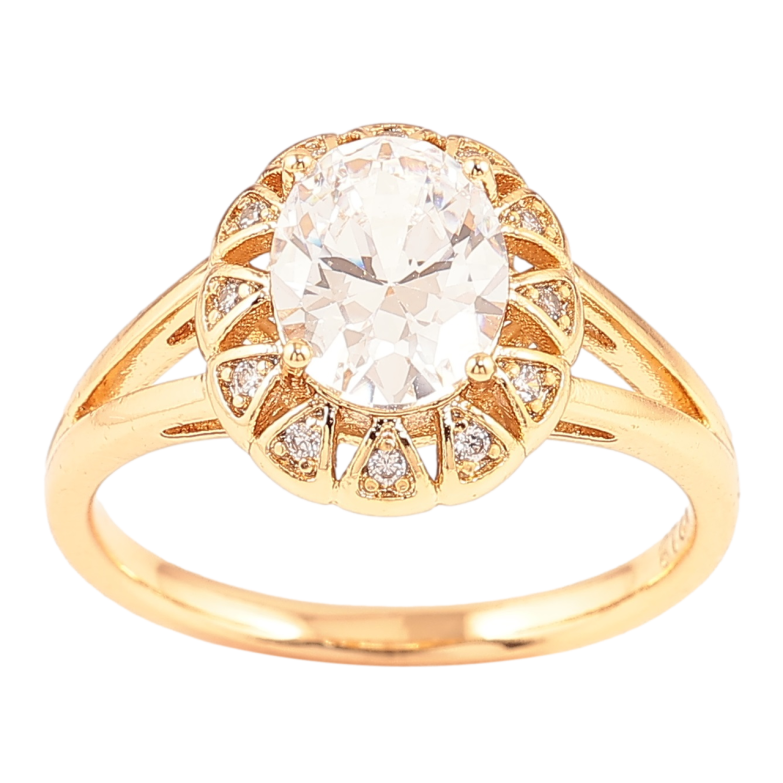 Кольцо Xuping Позолота 18K Цветок с фианитом фото №1