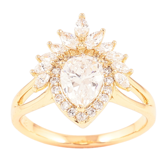 Кольцо Xuping Позолота 18K Декоративный узор с цирконием фото №1