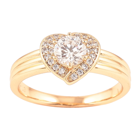 Кольцо Xuping Позолота 18K Сердце с цирконием фото №1