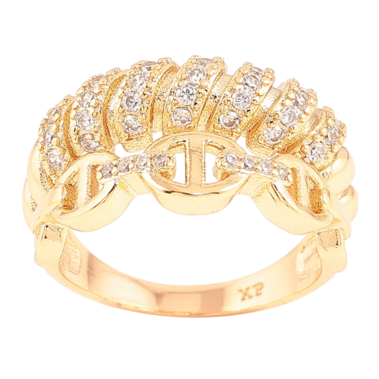 Кольцо Xuping Позолота 18K Декоративный узор с цирконием фото №1
