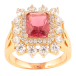 Кольцо Xuping Позолота 18K Инкрустация цирконием и малиновым фианитом фото №1