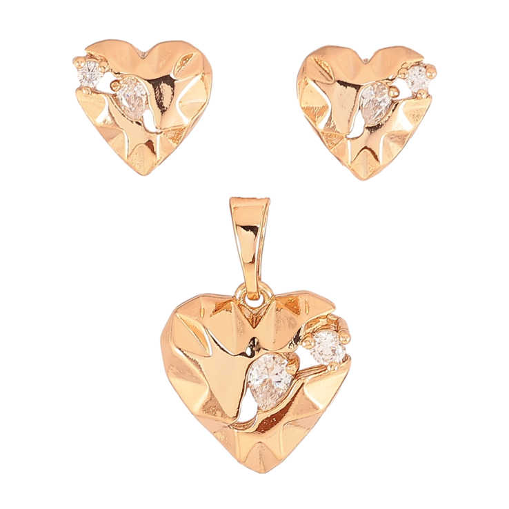 Набор Xuping Позолота 18K Серьги Кулон Сердечки с цирконием фото №18