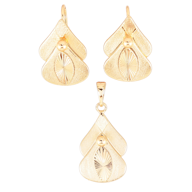 Набір Xuping Позолота 18K Сережки Кулон «Декоративний візерунок з шагренью» фото №1