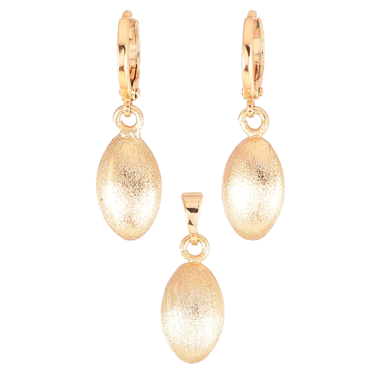 Набір Xuping Позолота 18K Сережки Кулон «Фігурні підвіски з шагренью» фото №1 Набір Xuping Позолота 18K Сережки Кулон «Фігурні підвіски з шагренью» фото №1