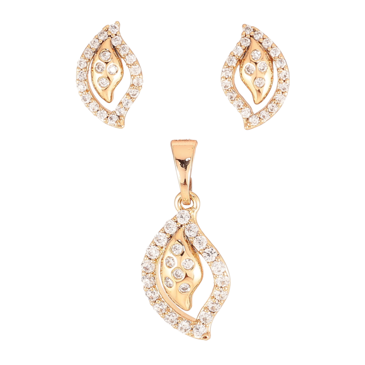 Набір Xuping Позолота 18K Сережки Кулон «Листочки з цирконієм» фото №23