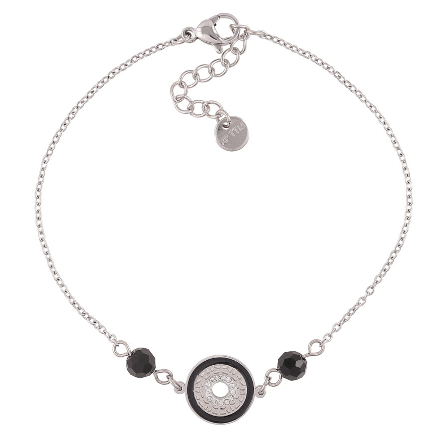 Браслет Xuping ТТМ Stainless Steel цвет Родий Цепочка с декоративной вставкой с доп.цеп 19.5-22.см х 1мм фото №1