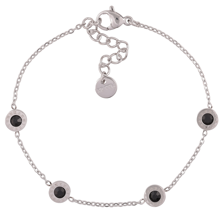 Браслет Xuping ТТМ Stainless Steel цвет Родий Цепочка с декоративными вставками с доп.цеп 16-19см х 1.5мм фото №8