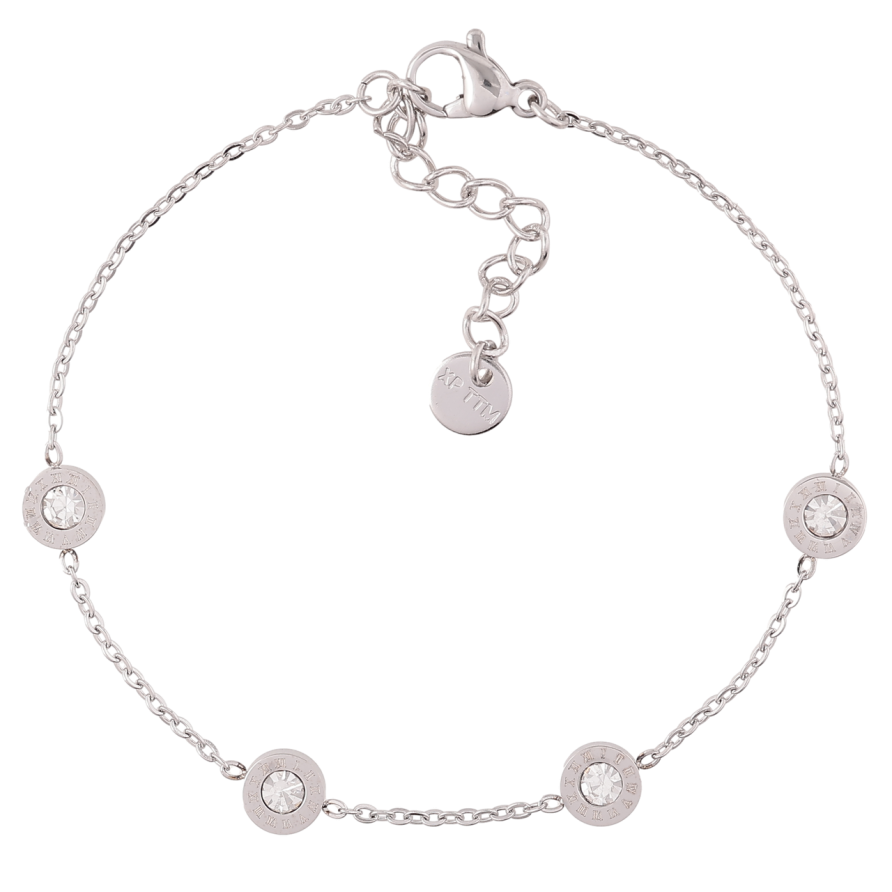 Браслет Xuping ТТМ Stainless Steel цвет Родий Цепочка с декоративными вставками с доп.цеп 17-20см х 1.5мм фото №1 Браслет Xuping ТТМ Stainless Steel цвет Родий Цепочка с декоративными вставками с доп.цеп 17-20см х 1.5мм фото №1