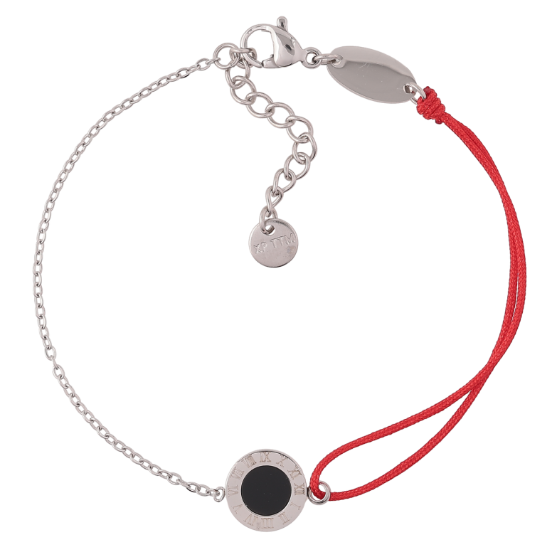 Браслет Xuping ТТМ Stainless Steel цвет Родий Цепочка с красным шнуром и вставкой с доп.цеп 18.5-21см х 1мм фото №1 Браслет Xuping ТТМ Stainless Steel цвет Родий Цепочка с красным шнуром и вставкой с доп.цеп 18.5-21см х 1мм фото №1
