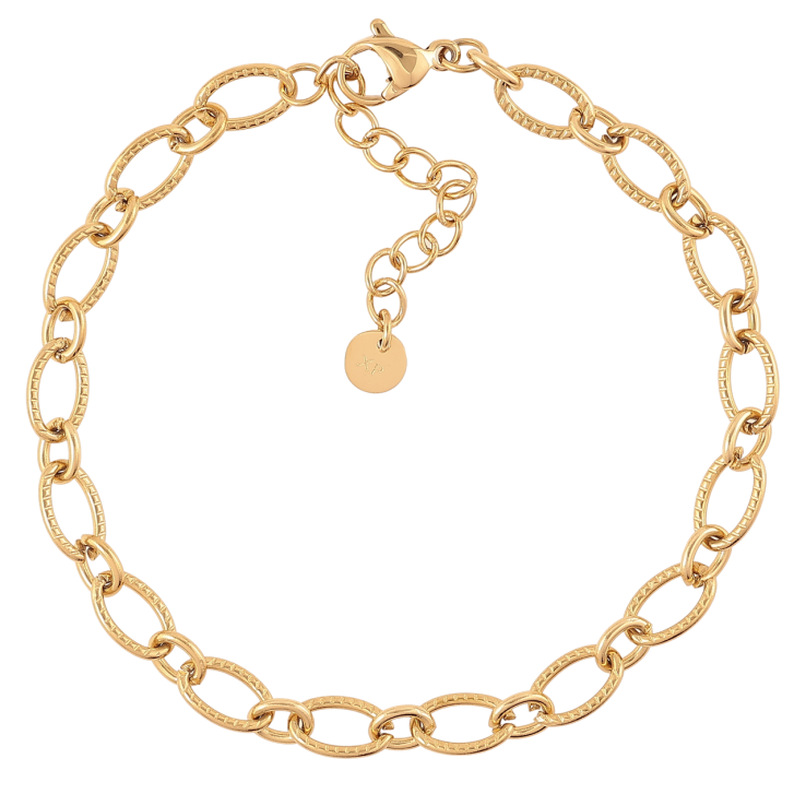 Браслет Xuping ТТМ Stainless Steel цвет 14К Цепочка фантазийная с узором с доп.цеп 17-20.5см х 5мм фото №17