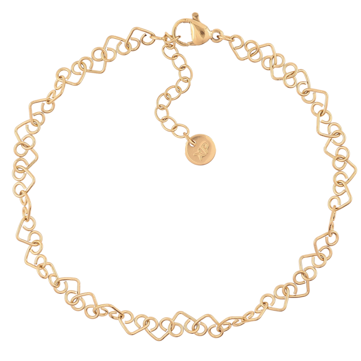 Браслет Xuping ТТМ Stainless Steel цвет 14К Сердечки с доп.цеп 19.5-22.5см х 5мм фото №25