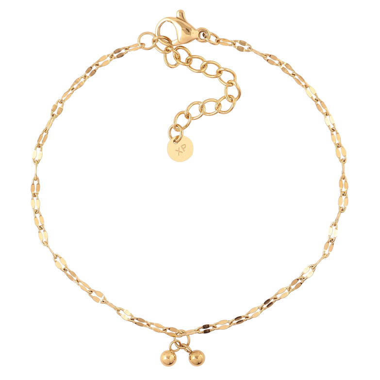 Браслет Xuping ТТМ Stainless Steel колір 14К «Ланцюжок з підвісками» з доп.ланцюгом 17.5-21см х 2мм фото №1