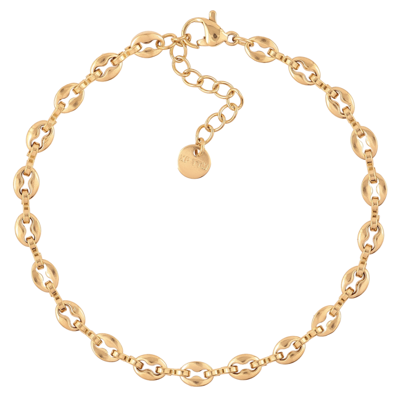 Браслет Xuping ТТМ Stainless Steel цвет 14К Декоративные звенья с доп.цеп 18.5-21.5см х 5мм фото №2