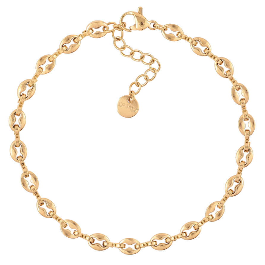 Браслет Xuping ТТМ Stainless Steel цвет 14К Декоративные звенья с доп.цеп 18.5-21.5см х 5мм фото №1 Браслет Xuping ТТМ Stainless Steel цвет 14К Декоративные звенья с доп.цеп 18.5-21.5см х 5мм фото №1