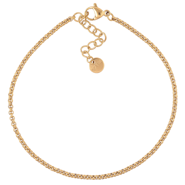 Браслет Xuping ТТМ Stainless Steel цвет 14К Цепочка Бельцер с доп.цеп 20-23см х 2мм фото №1