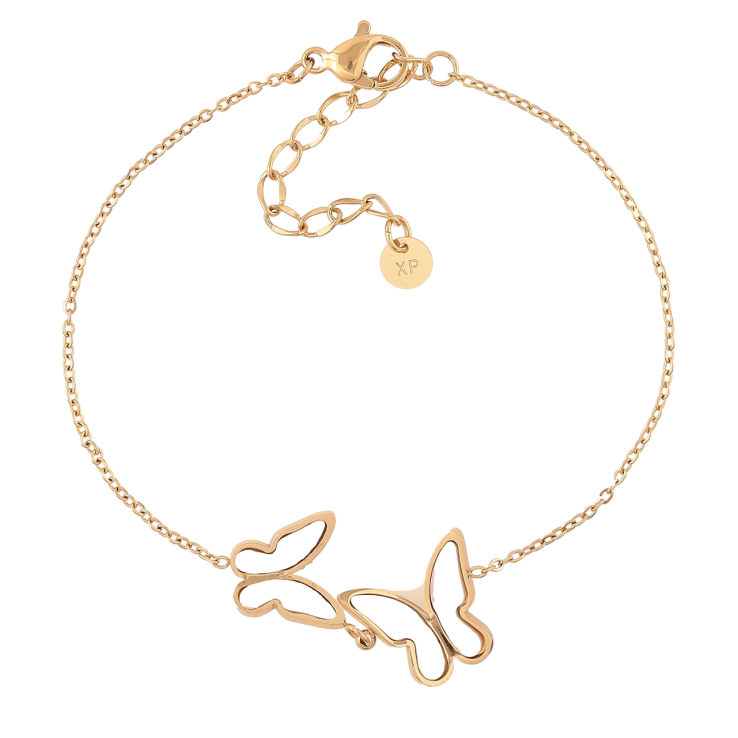 Браслет Xuping ТТМ Stainless Steel колір 14К «Ланцюжок з метеликами» з доп.ланцюгом 17-21см х 1мм фото №16 Браслет Xuping ТТМ Stainless Steel колір 14К «Ланцюжок з метеликами» з доп.ланцюгом 17-21см х 1мм фото №16