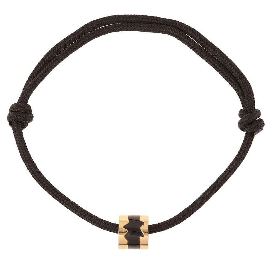 Браслет Xuping ТТМ Stainless Steel цвет 14К Черный шнур с бусиной на затяжке 14-17см х 2мм фото №1