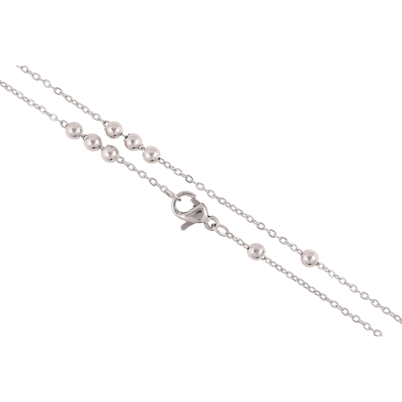 Цепочка Xuping ТТМ Stainless Steel цвет Родий Плетение Якорное с бусинами длина 46см х 1мм фото №1