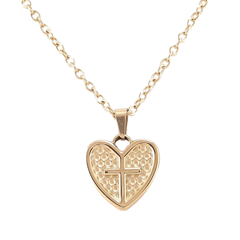 Кулон на цепочке Xuping ТТМ Stainless Steel цвет 14K Сердечко с Крестиком длина 43-49см х 2мм фото №1 Кулон на цепочке Xuping ТТМ Stainless Steel цвет 14K Сердечко с Крестиком длина 43-49см х 2мм фото №1