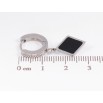 Сережки Xuping TTM Stainless Steel колір Родій підвіски на колечках «Ромби з чорними вставками» фото №2