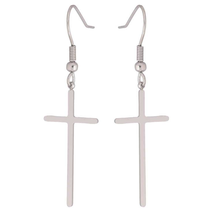 Серьги Xuping TTM Stainless Steel цвет Родий французский замок Крестики фото №7