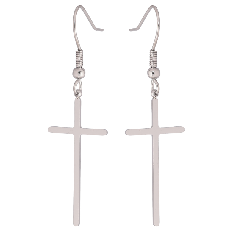 Сережки Xuping TTM Stainless Steel колір Родій французький замок «Хрестики» фото №1