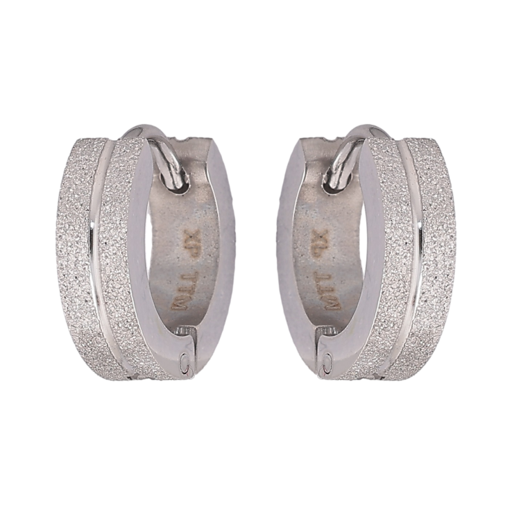 Серьги Xuping TTM Stainless Steel цвет Родий колечки Узор с шагренью фото №25