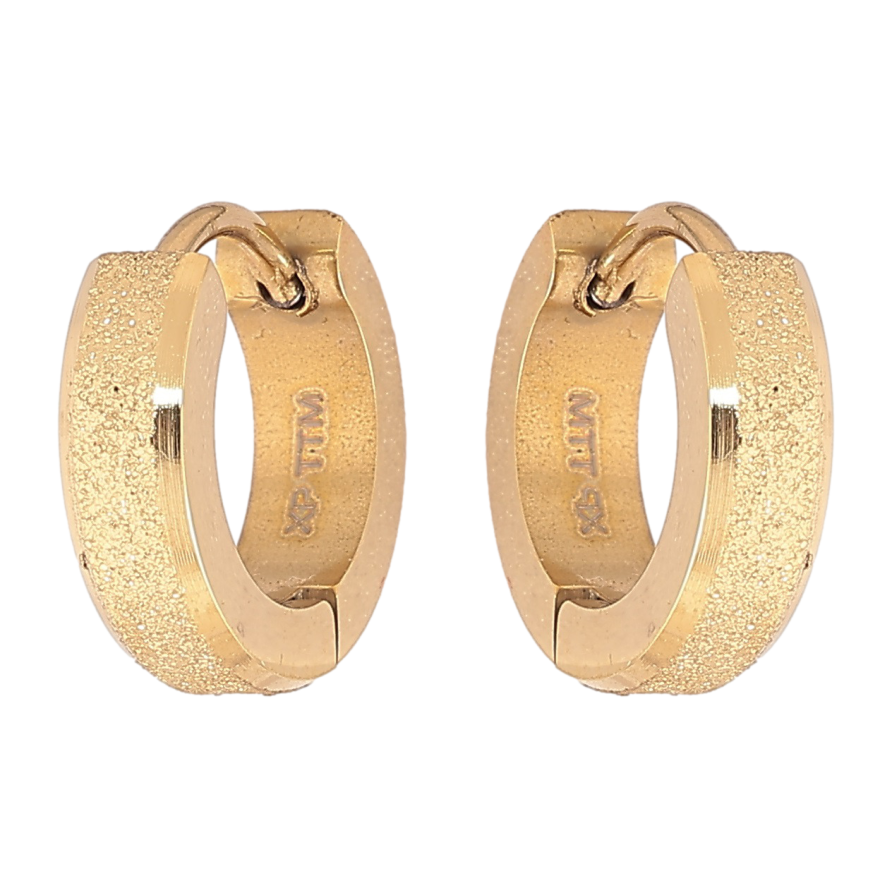 Сережки Xuping TTM Stainless Steel колір 14К колечка «Візерунок шагренью» фото №1