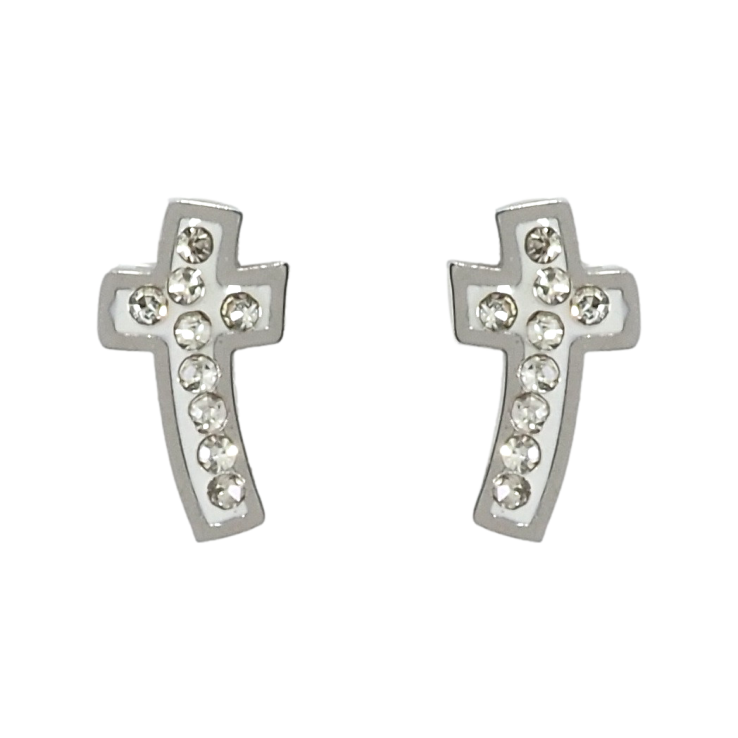 Серьги Xuping TTM Stainless Steel цвет Родий пусеты Крестики фото №18