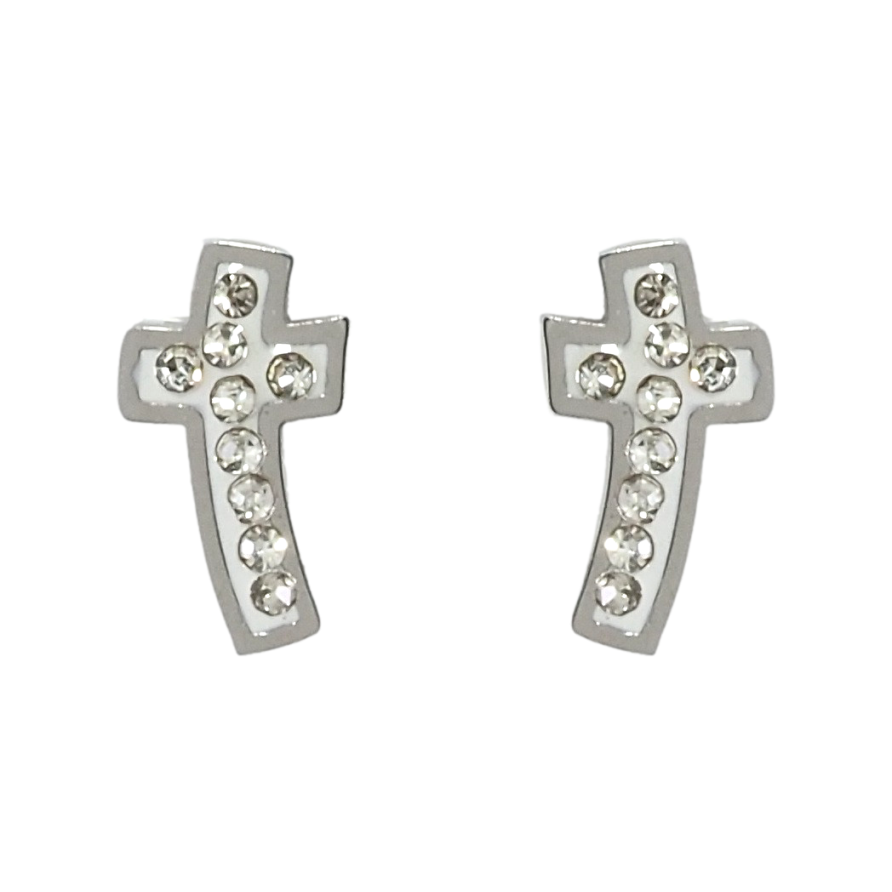 Серьги Xuping TTM Stainless Steel цвет Родий пусеты Крестики фото №1 Серьги Xuping TTM Stainless Steel цвет Родий пусеты Крестики фото №1