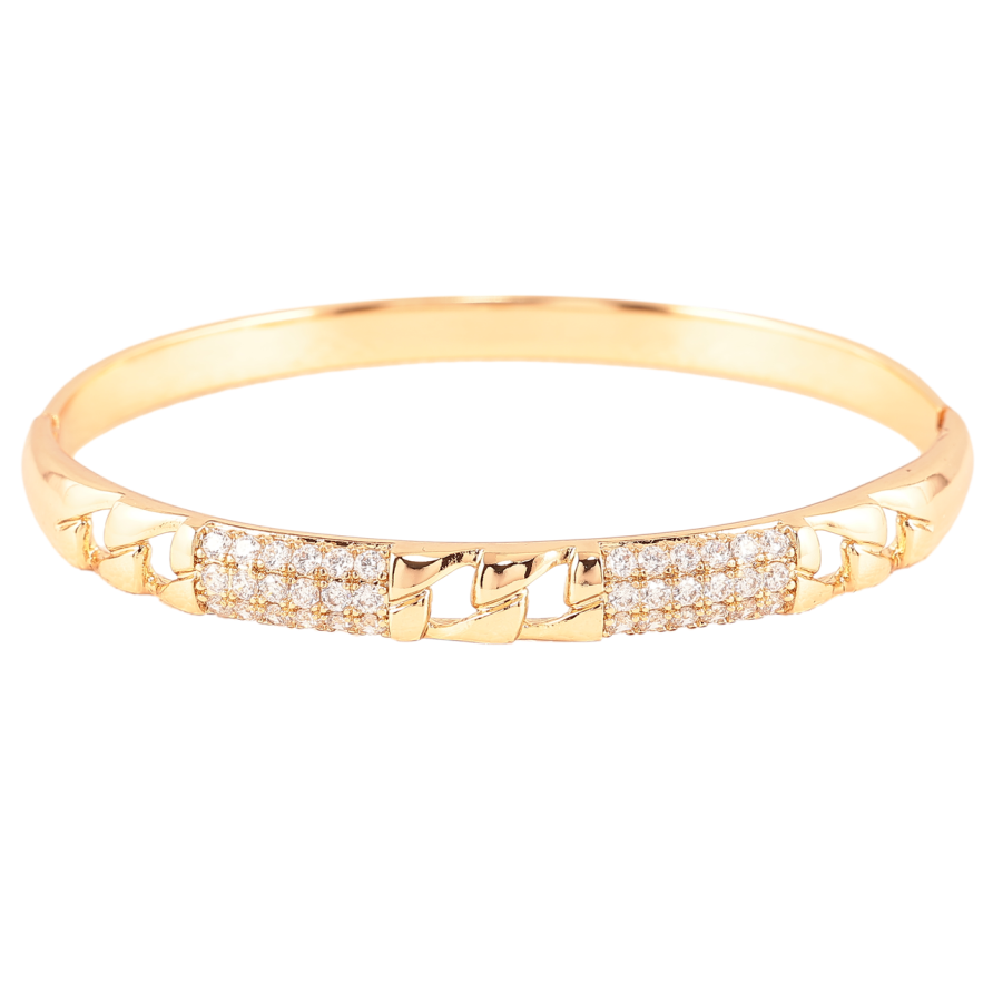 Браслет Xuping Позолота 18K «Візерунок ланцюжок з інкрустацією цирконієм» ø 6см фото №1 Браслет Xuping Позолота 18K «Візерунок ланцюжок з інкрустацією цирконієм» ø 6см фото №1