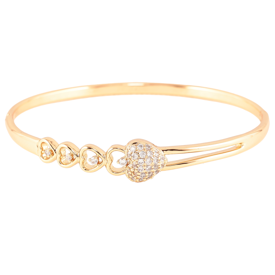 Браслет Xuping Позолота 18K Сердечки цирконием ø 6см фото №1