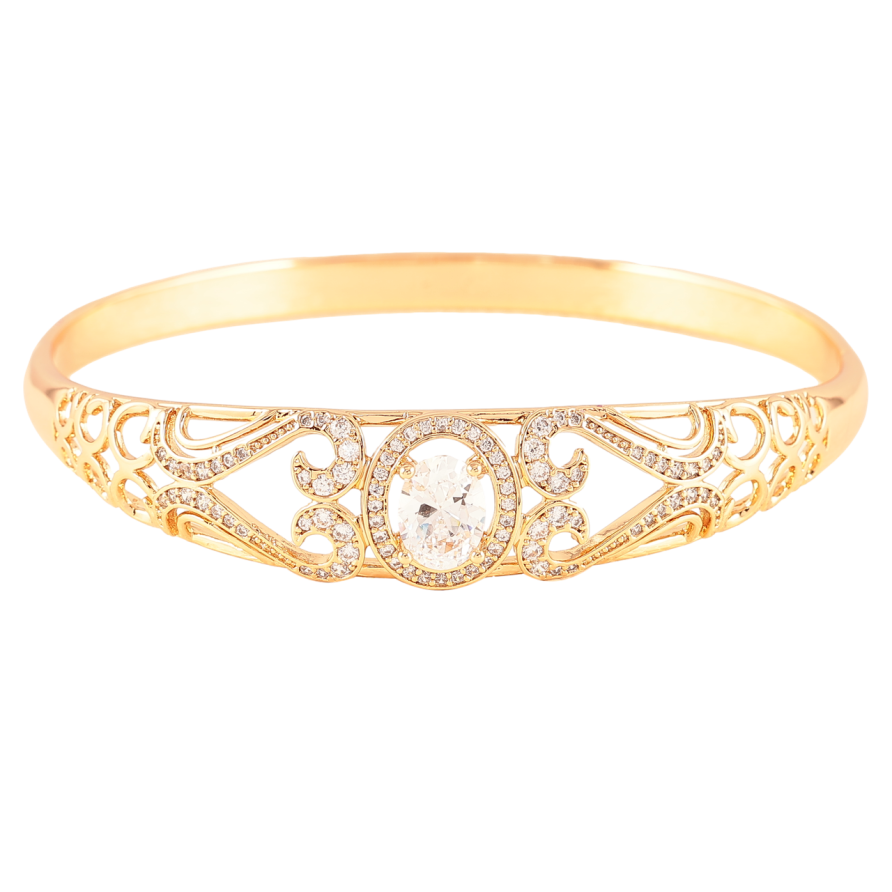 Браслет Xuping Позолота 18K Изящный орнамент с цирконием ø 6см фото №1