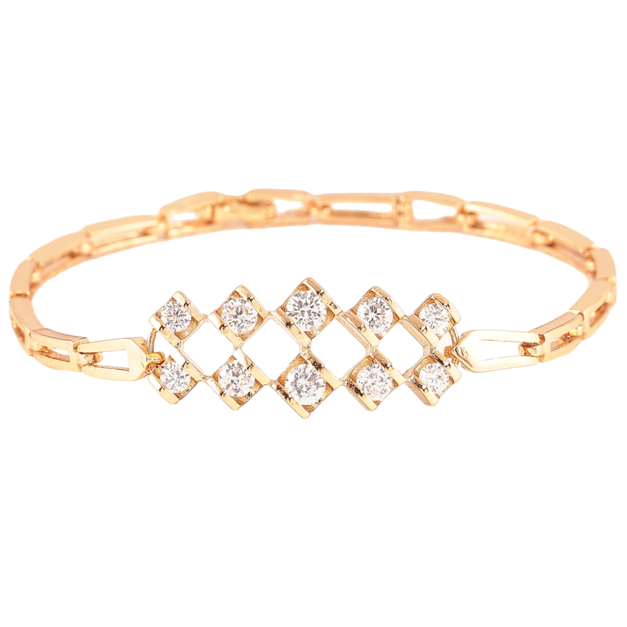 Браслет Xuping Позолота 18K Ромбовый узор с цирконием длина 18.5см фото №1 Браслет Xuping Позолота 18K Ромбовый узор с цирконием длина 18.5см фото №1
