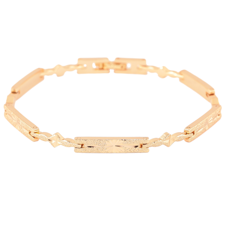 Браслет Xuping Позолота 18K Звенья с узором шагренью длинна 19см фото №16