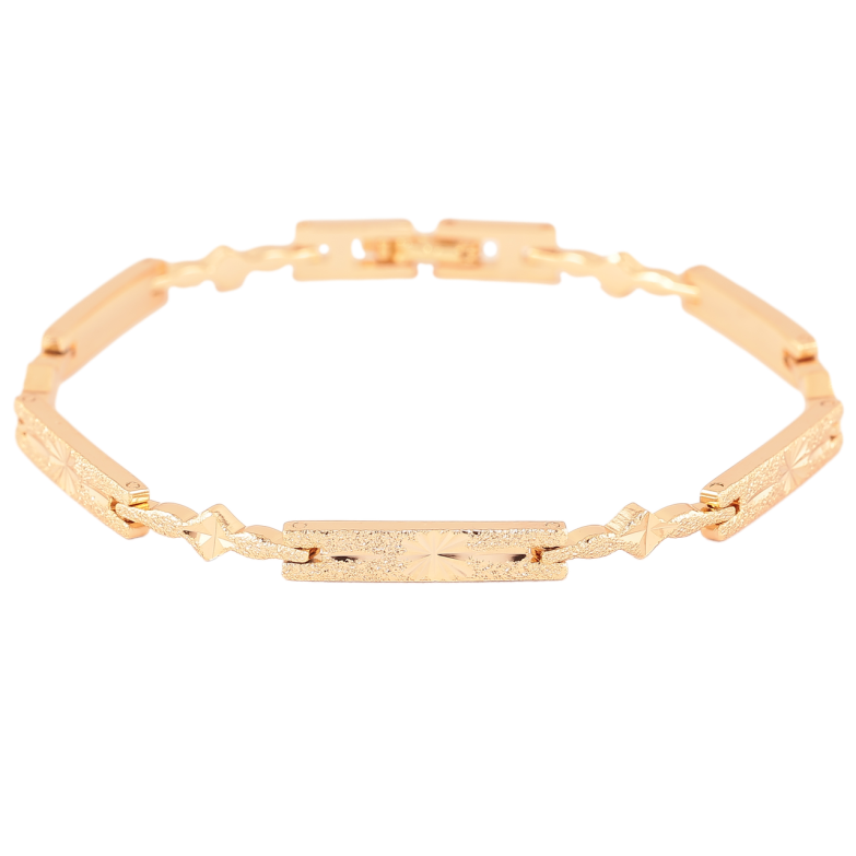 Браслет Xuping Позолота 18K Звенья с узором шагренью длинна 19см фото №2