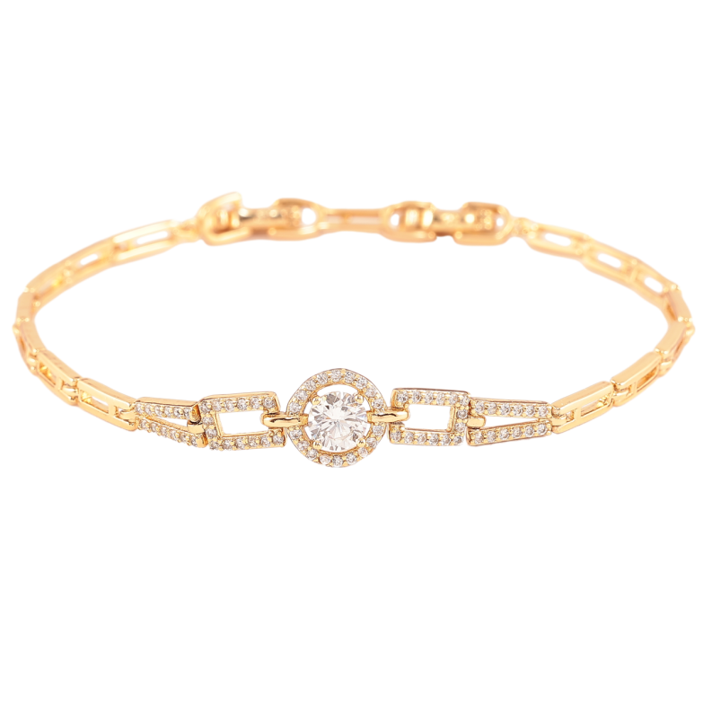 Браслет Xuping Позолота 18K «Візерунок з цирконієм» довжина з доп. замком 17,19см фото №4 Браслет Xuping Позолота 18K «Візерунок з цирконієм» довжина з доп. замком 17,19см фото №4