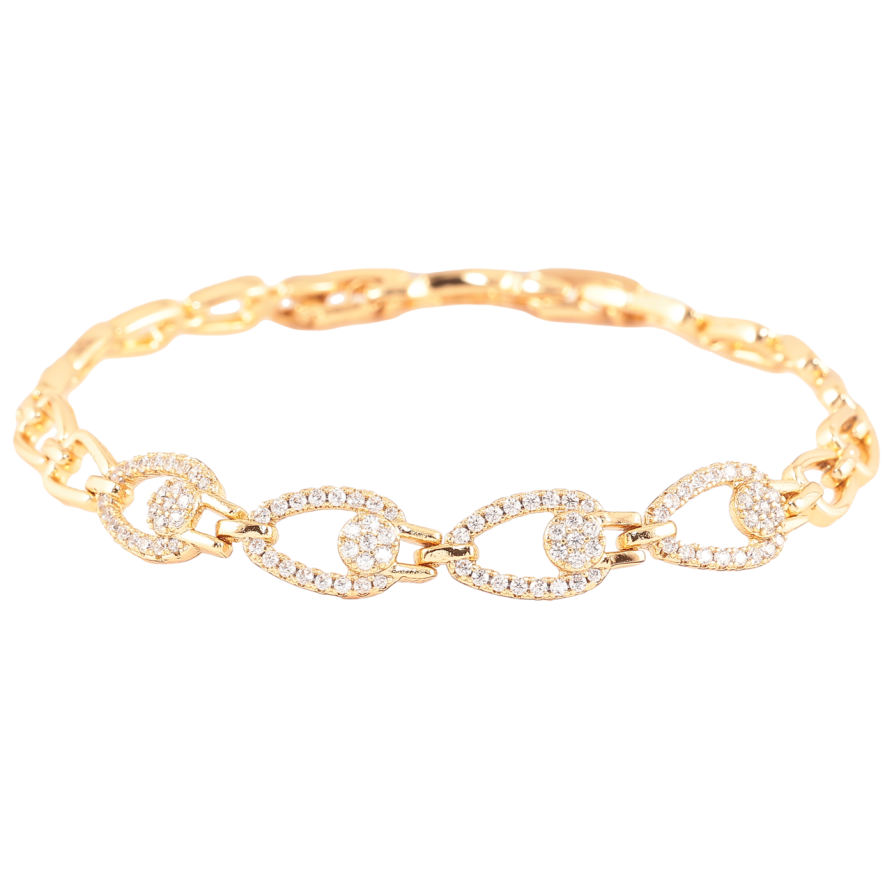 Браслет Xuping Позолота 18K Узор с инкрустацией цирконием длинна с доп. замком 17,19см фото №1