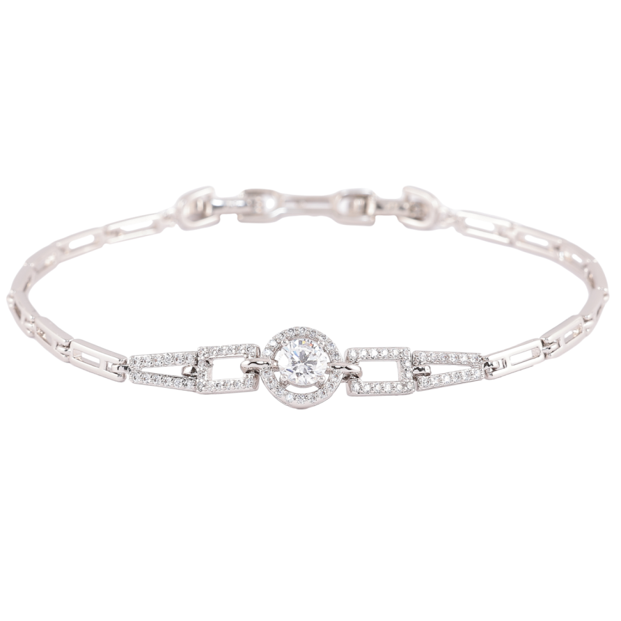 Браслет Xuping Родий Узор с цирконием размер с доп. замком 17,19см фото №1 Браслет Xuping Родий Узор с цирконием размер с доп. замком 17,19см фото №1