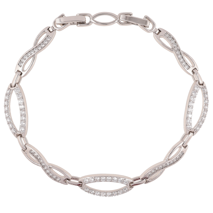 Браслет Xuping Родий Узор с цирконием размер с доп. замком 16.5,18.5см фото №14