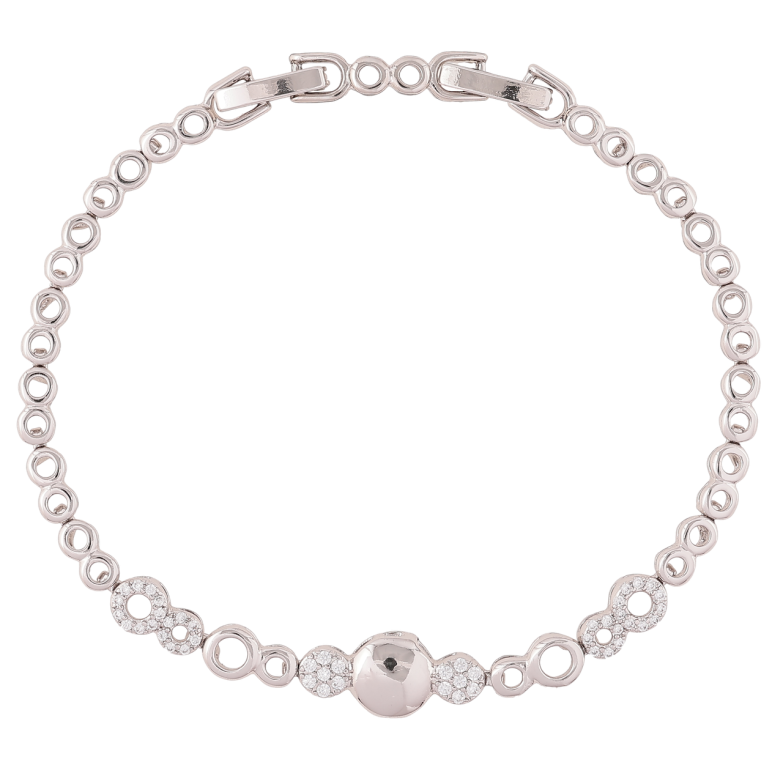 Браслет Xuping Родій «Візерунок кола з цирконієм» розмір з доп. замком 16.5,19см фото №1