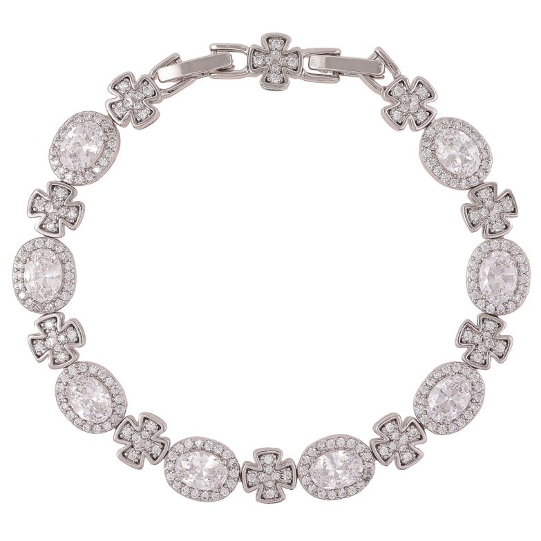 Браслет Xuping Родий Кристальный блеск размер с доп. замком 17,19см фото №1