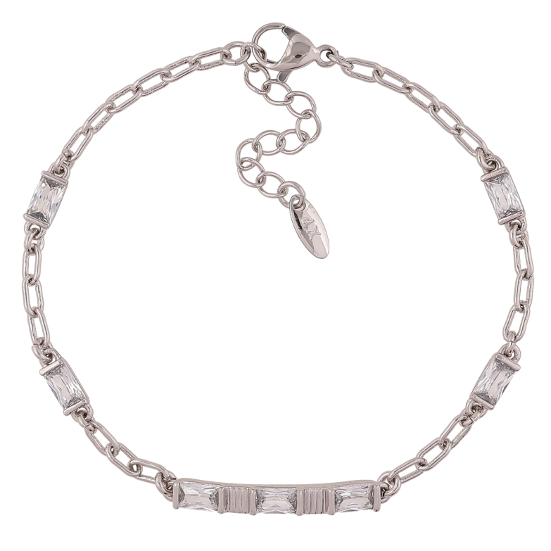 Браслет Xuping Родій «Ланцюжок Якірний з фіанітами» розмір з доп. ланцюжком 17-20.5см фото №1