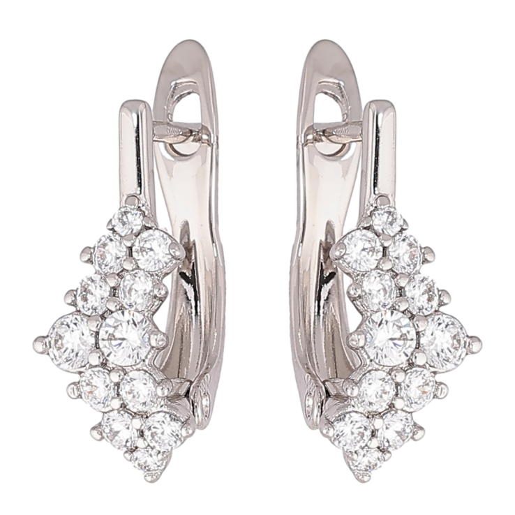 Серьги Xuping Родий английский замок Инкрустация цирконием фото №2 Серьги Xuping Родий английский замок Инкрустация цирконием фото №2