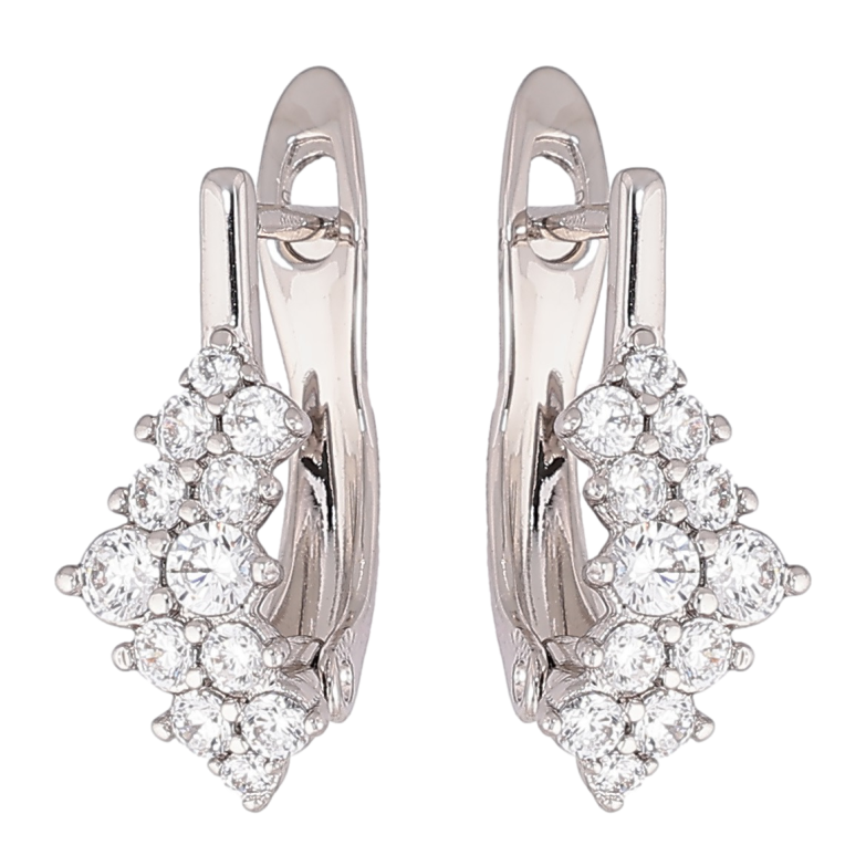 Сережки Xuping Родій англійський замок «Інкрустація цирконієм» фото №1 Сережки Xuping Родій англійський замок «Інкрустація цирконієм» фото №1