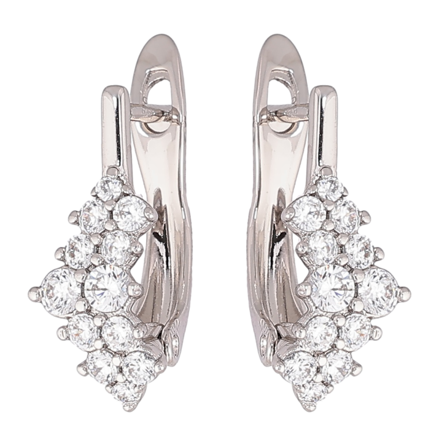 Серьги Xuping Родий английский замок Инкрустация цирконием фото №1 Серьги Xuping Родий английский замок Инкрустация цирконием фото №1