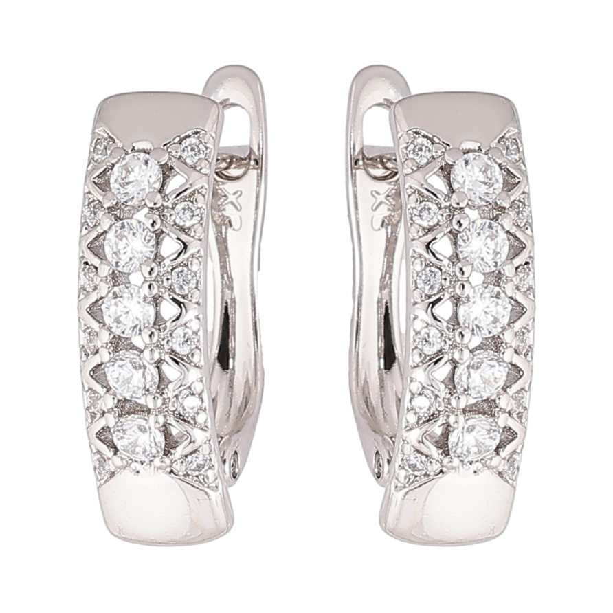 Сережки Xuping Родій англійський замок «Візерунок з цирконієм» фото №1