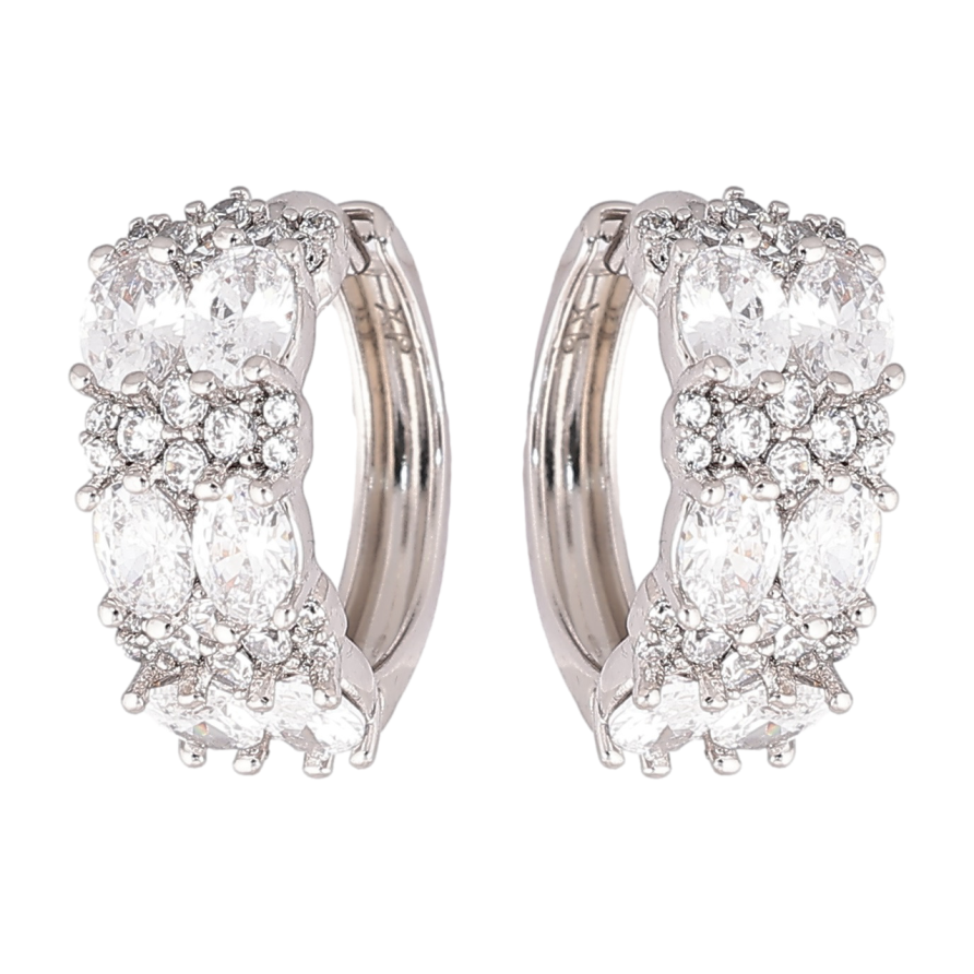 Серьги Xuping Родий колечки Инкрустация цирконием фото №1