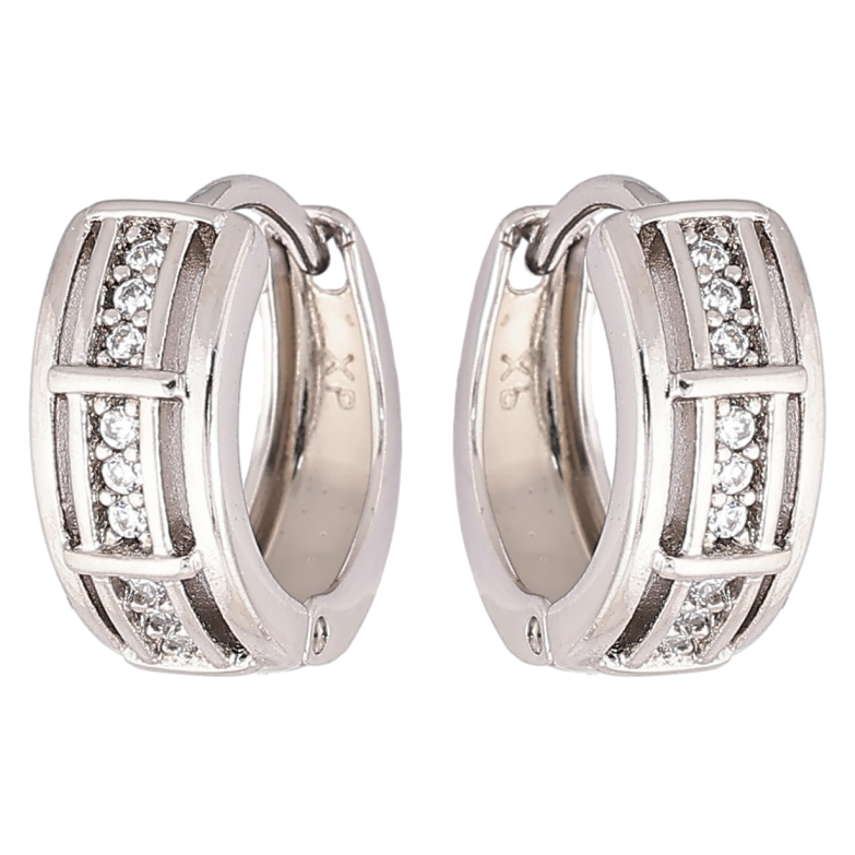 Сережки Xuping Родій колечка «Візерунок з доріжками цирконію» фото №1